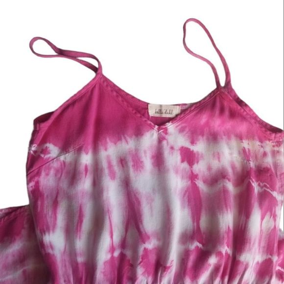 Bella Dahl Women's Pink Tie Dye Spaghetti Strap Romper Size Extra Small - Picture 9 of 11